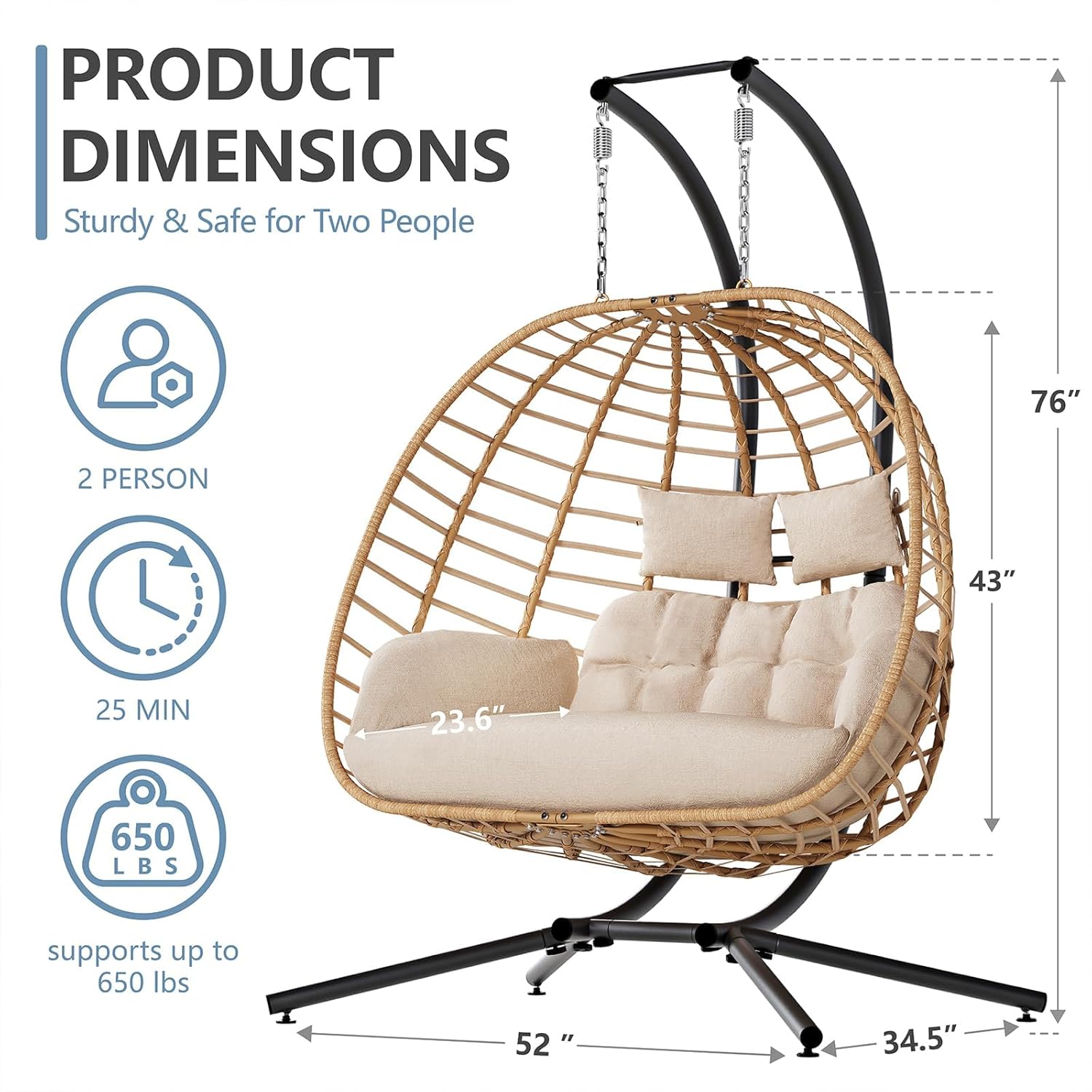 Double Hanging Egg Chair with  - Hanging Egg Chair のレビューと価格