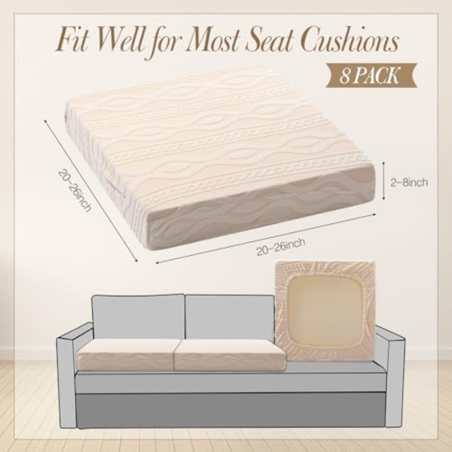 8Pcs Stretch Patio Cushion Cov - Outdoor Furniture Sofa のレビューと価格