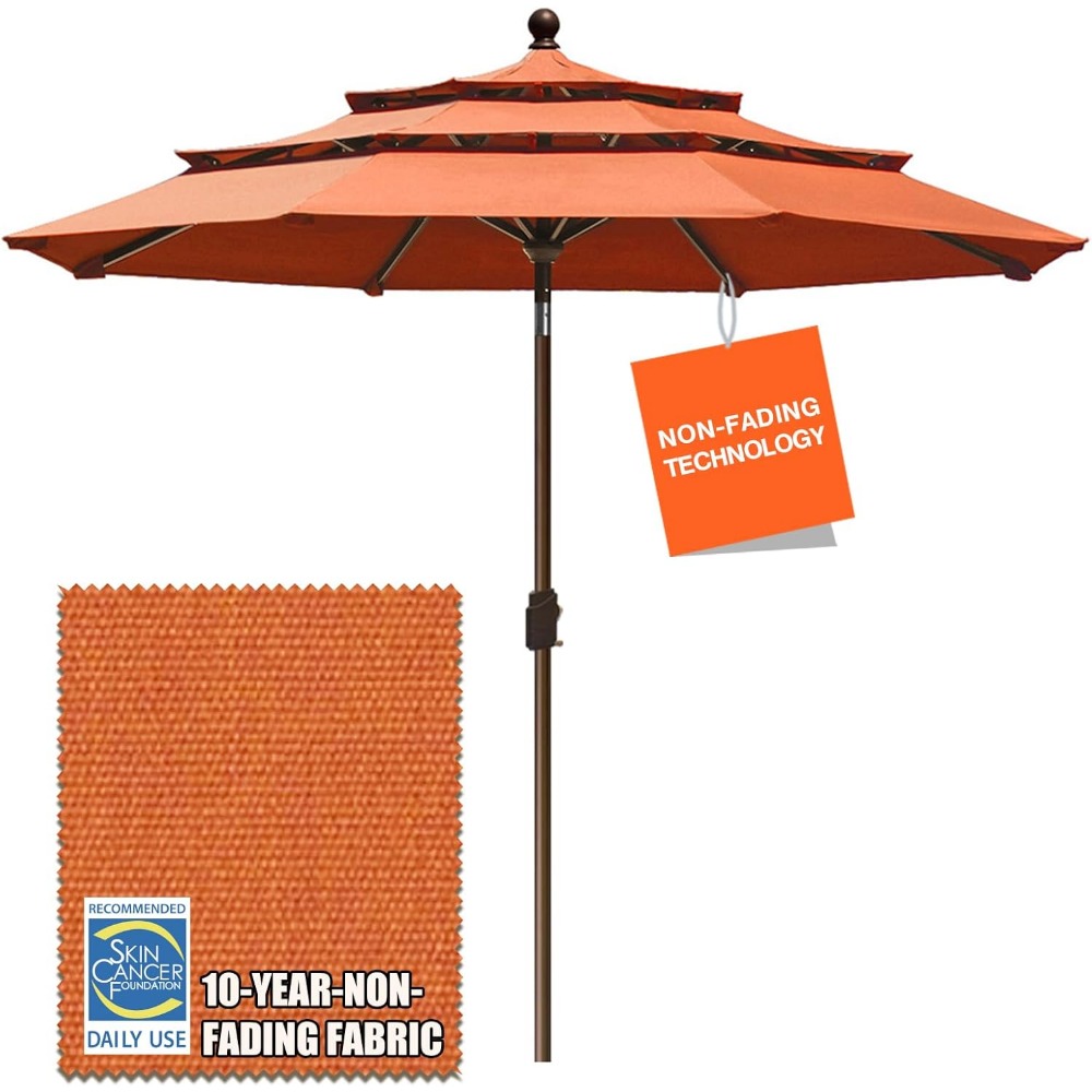 USA 9Ft 3 Tiers Market Umbrell - Outdoor Furniture Year Round のレビューと価格
