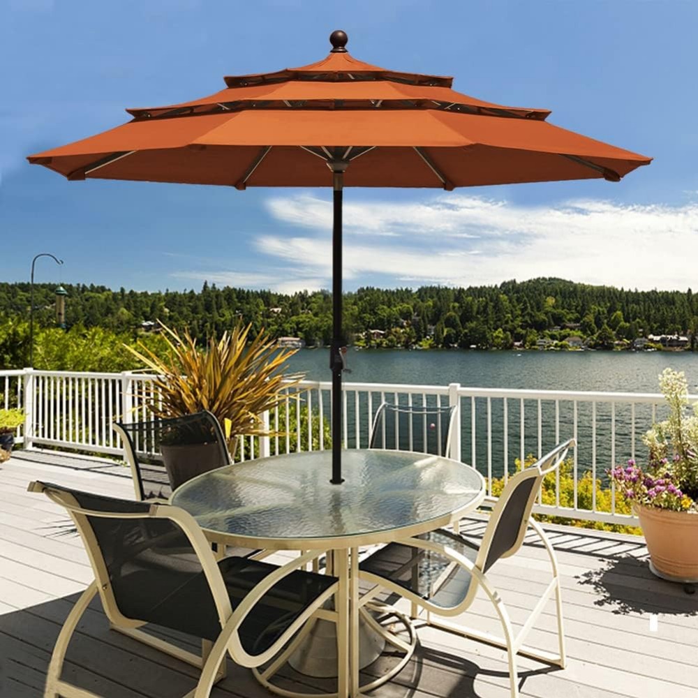USA 9Ft 3 Tiers Market Umbrell - Outdoor Furniture Year Round のレビューと価格