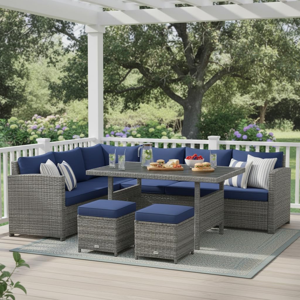 7 Piece All Weather Wicker Pat - Outdoor Furniture Europe のレビューと価格