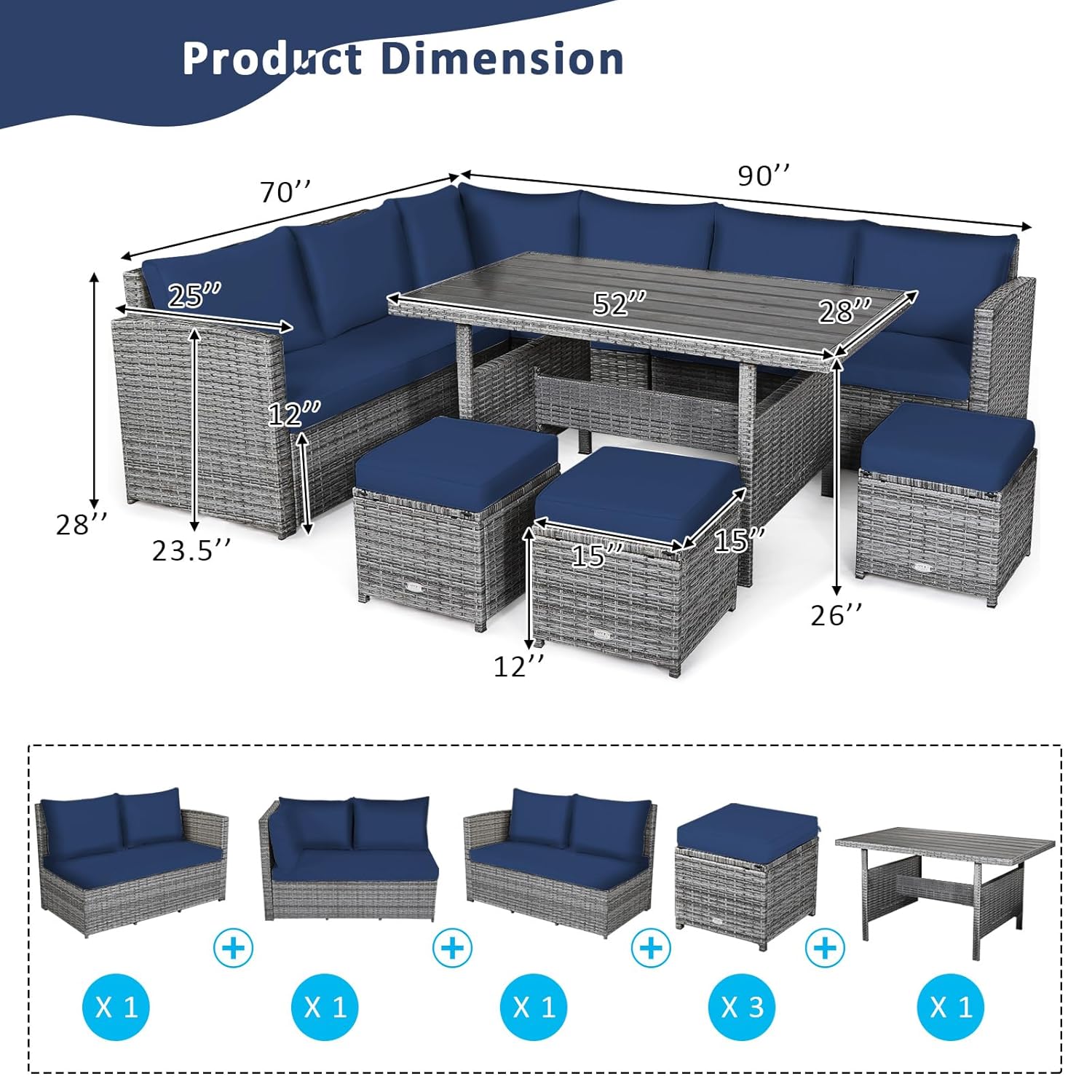 7 Piece All Weather Wicker Pat - Outdoor Furniture Europe のレビューと価格