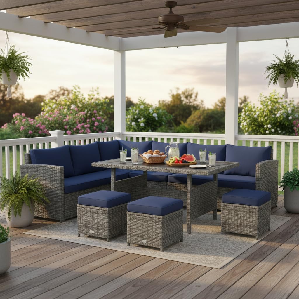 7 Piece All Weather Wicker Pat - Outdoor Furniture Europe のレビューと価格