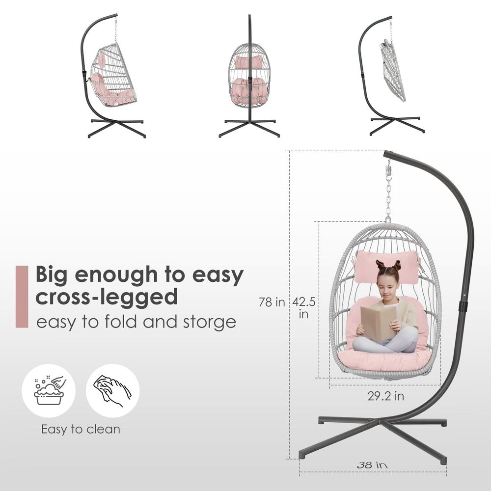 Pink Egg Chair with Stand Indo - Hanging Egg Chair のレビューと価格