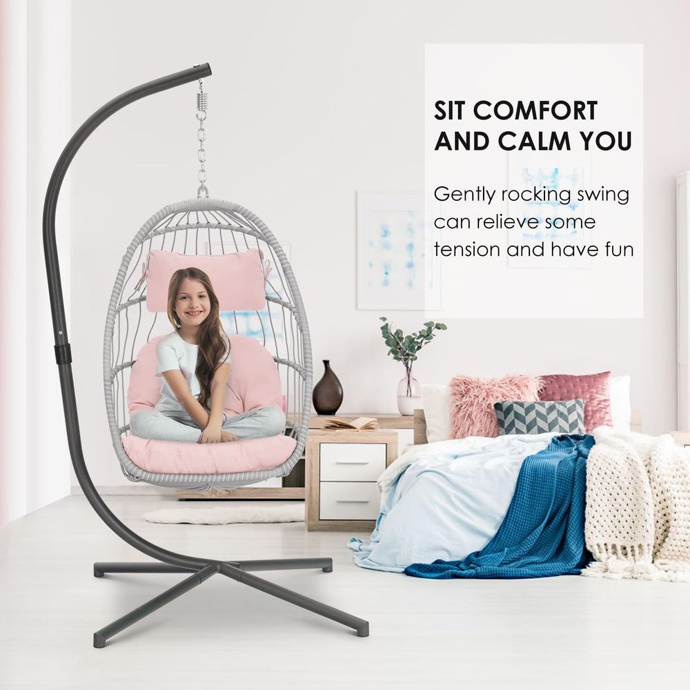 Pink Egg Chair with Stand Indo - Hanging Egg Chair のレビューと価格
