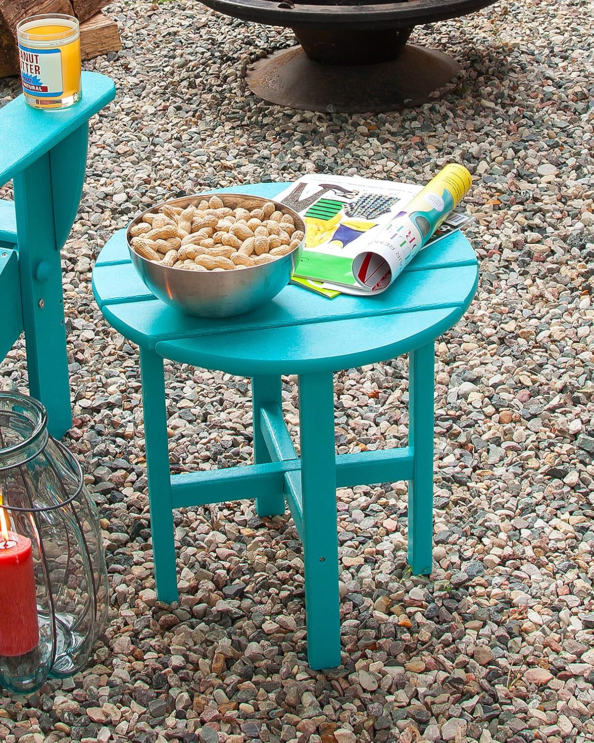 Round Side Table, 18 Inch, Out - Outdoor Furniture Recycled Plastic のレビューと価格