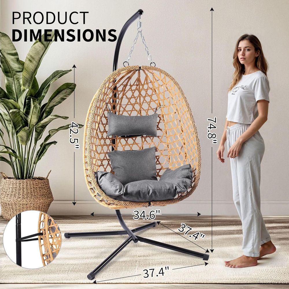 Outdoor Hanging Egg Chair with - Hanging Egg Chair のレビューと価格