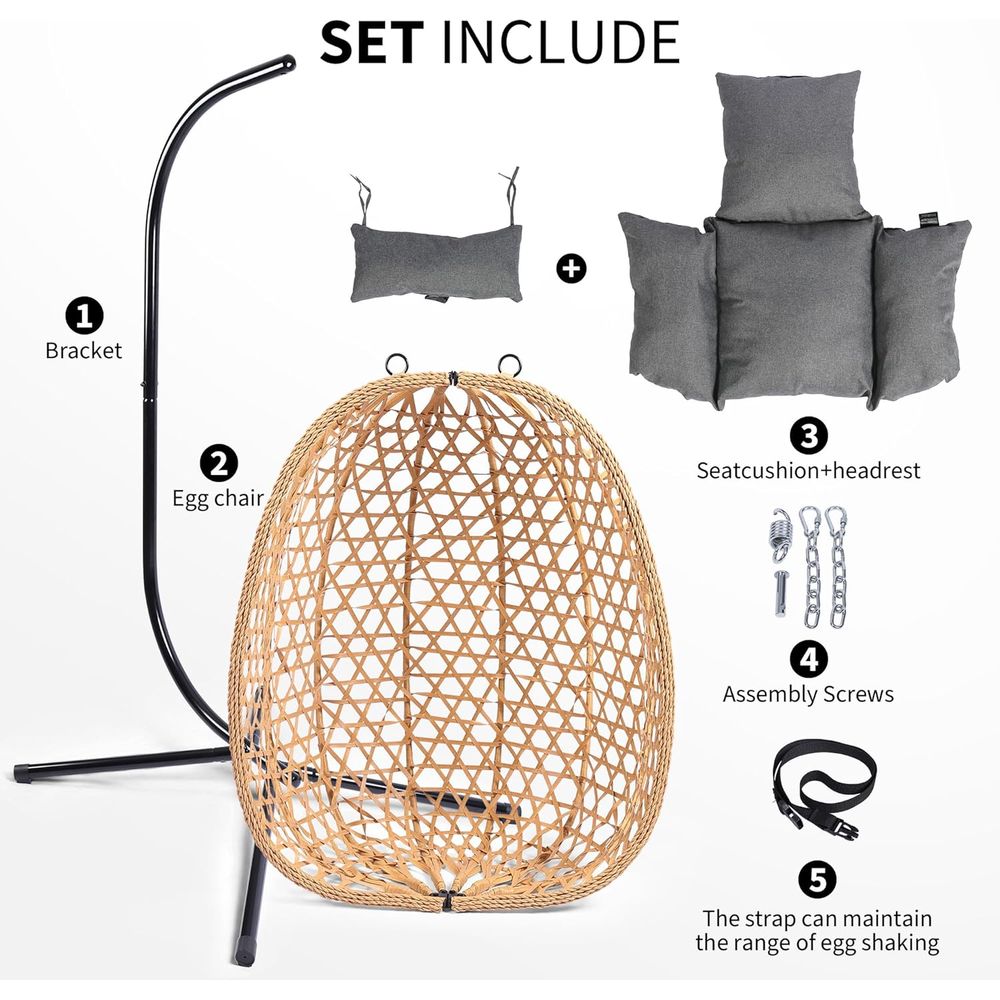 Outdoor Hanging Egg Chair with - Hanging Egg Chair のレビューと価格