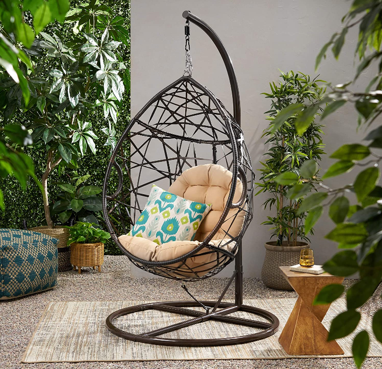 New Design Brown Rattan Swing  - Hanging Egg Chair のレビューと価格