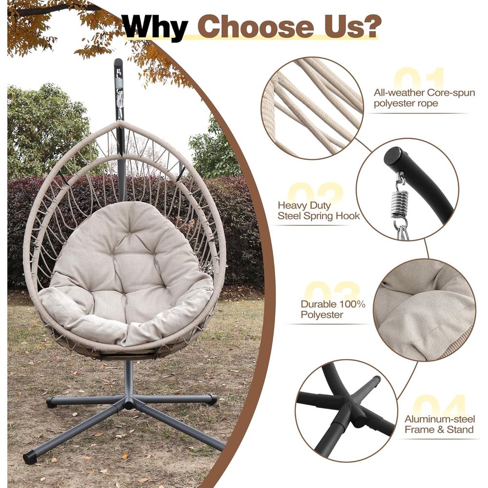 All-Weather Polyester Hanging  - Hanging Egg Chair のレビューと価格
