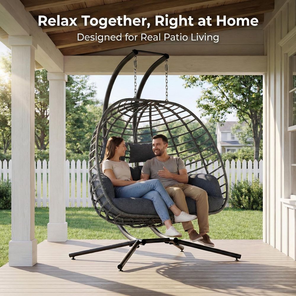 Double Egg Swing Chair with St - Hanging Egg Chair のレビューと価格