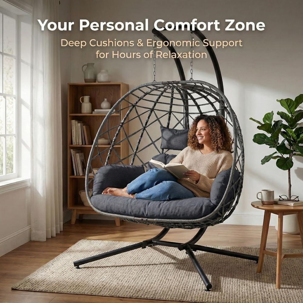 Double Egg Swing Chair with St - Hanging Egg Chair のレビューと価格