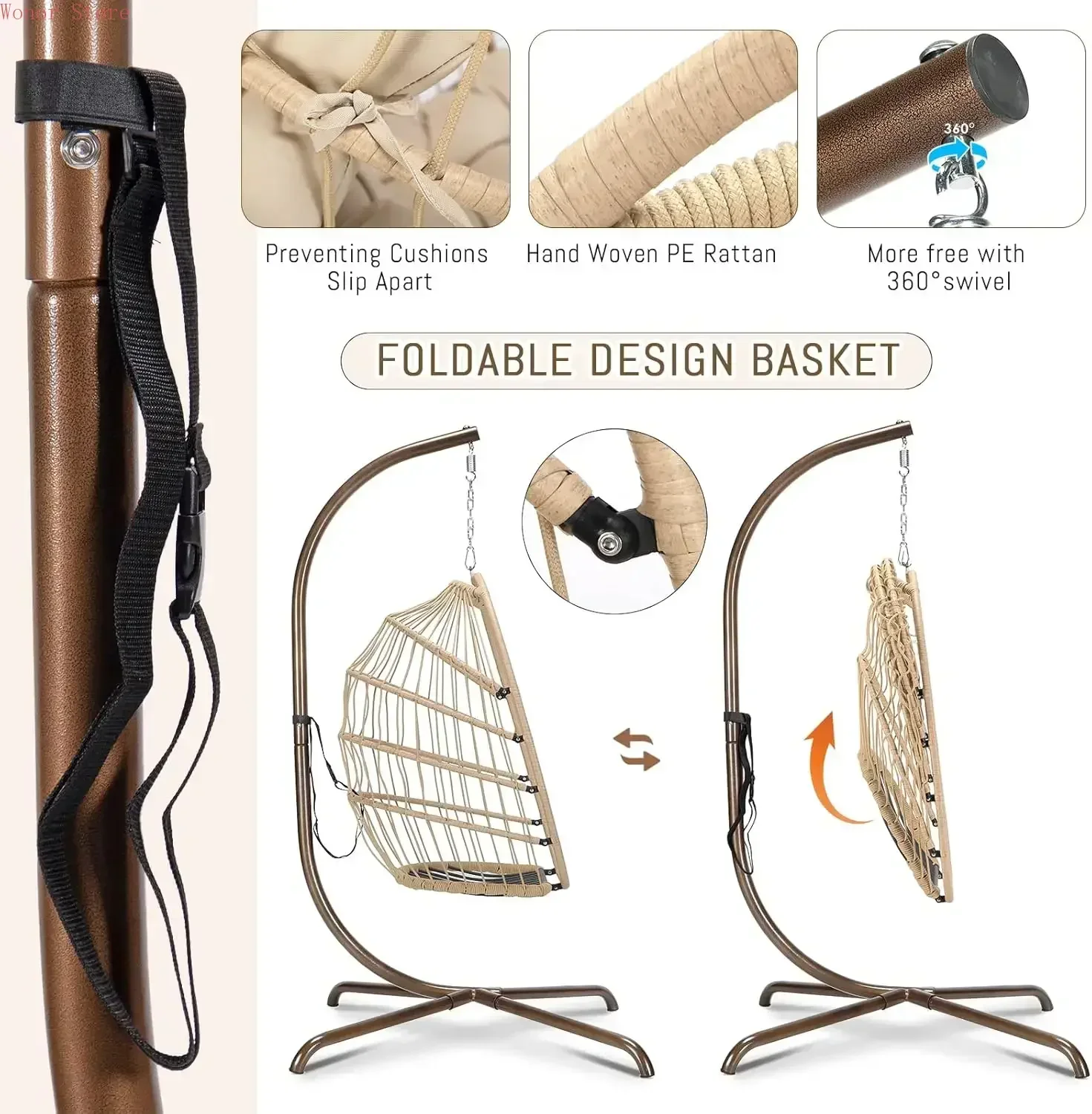 Outdoor Swing Egg Chair with S - Hanging Egg Chair のレビューと価格