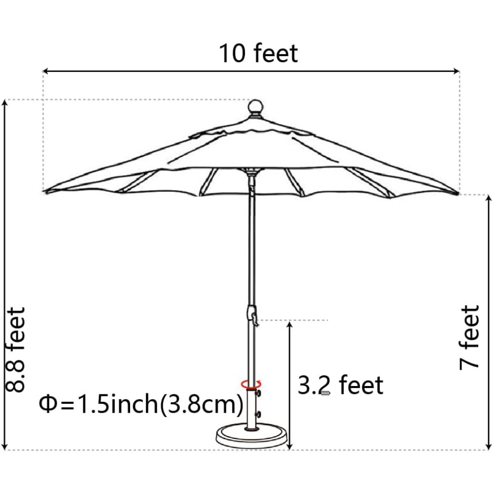 USA 10-Year-Non-Fading 10Ft Ma - Outdoor Furniture Year Round のレビューと価格