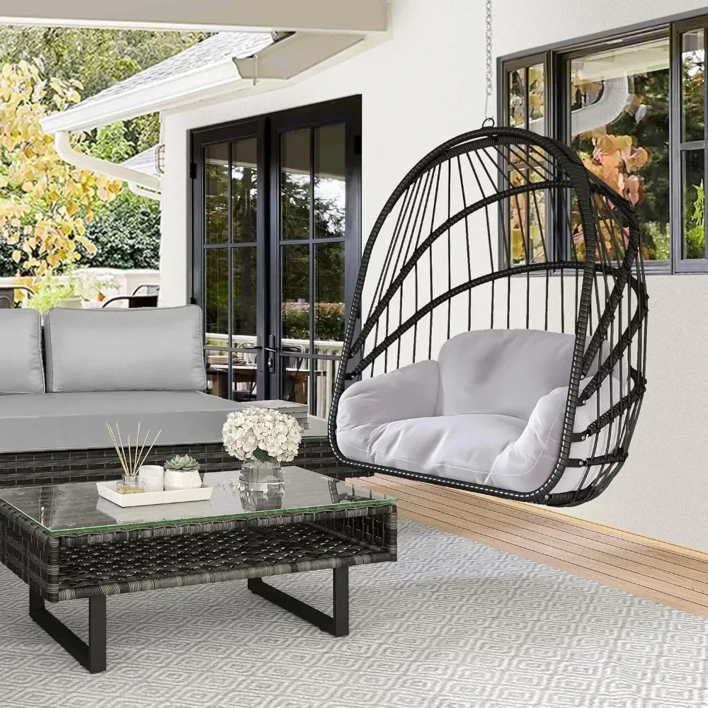 Wicker Swing Egg Chair with Cu - Hanging Egg Chair のレビューと価格
