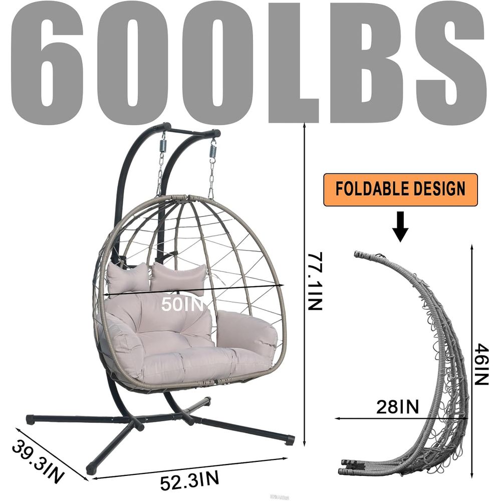 Outdoor 2-Person Hanging Egg C - Hanging Egg Chair のレビューと価格