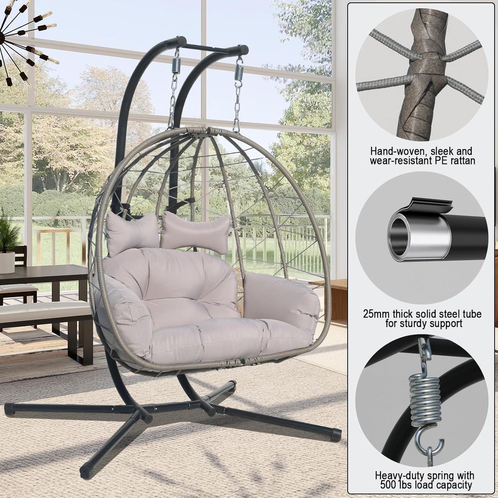 Outdoor 2-Person Hanging Egg C - Hanging Egg Chair のレビューと価格