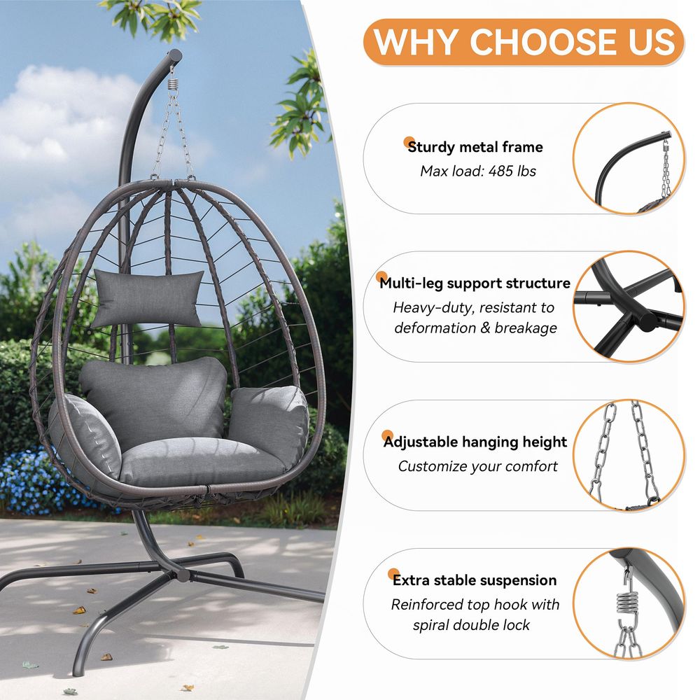 Pieces Outdoor Hanging Egg Cha - Hanging Egg Chair のレビューと価格