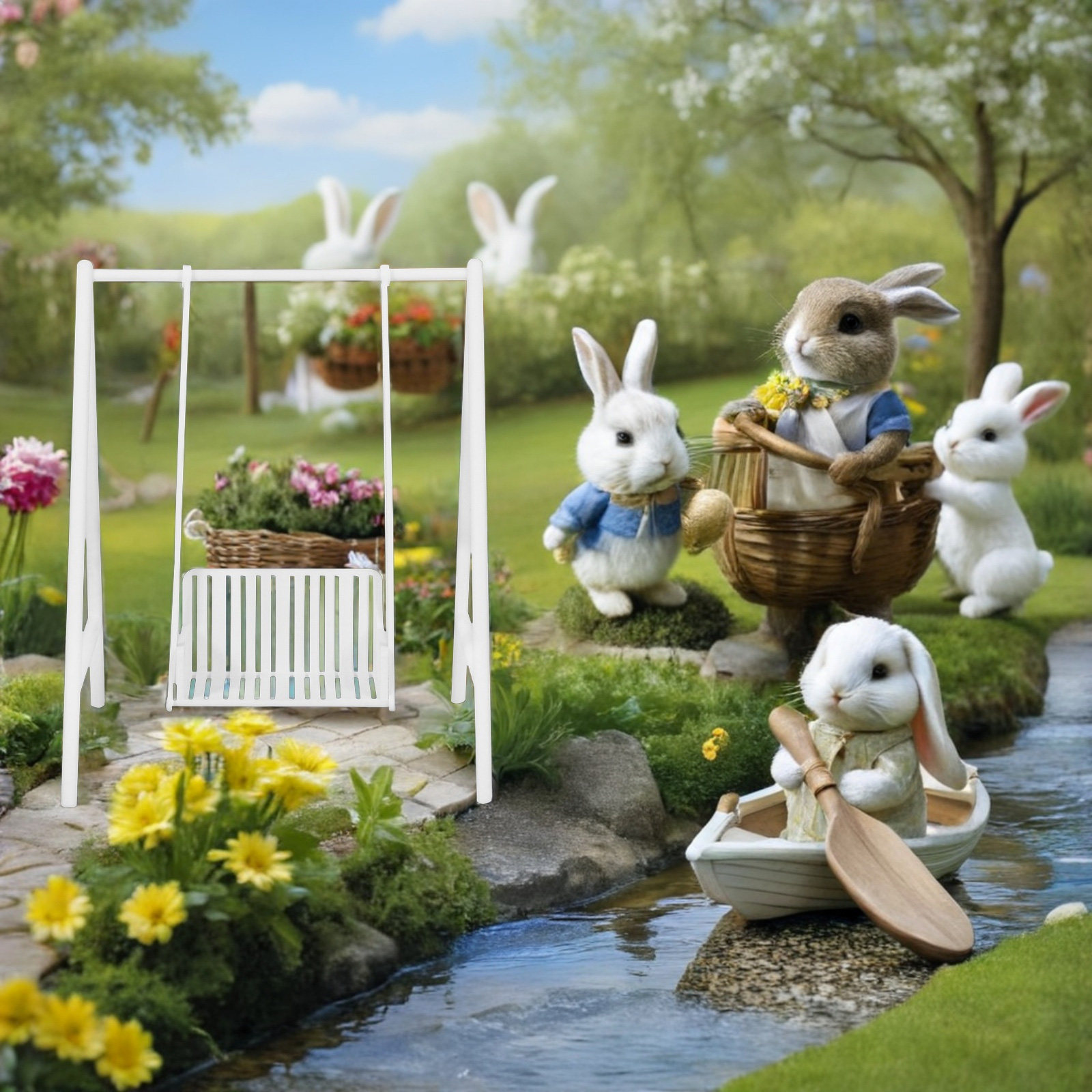 Miniature Garden Swing 1:12 Sc - Outdoor Furniture Europe のレビューと価格