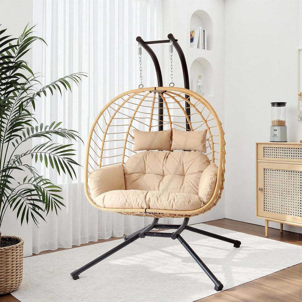 Patio Wicker Hanging Swing Egg - Hanging Egg Chair のレビューと価格