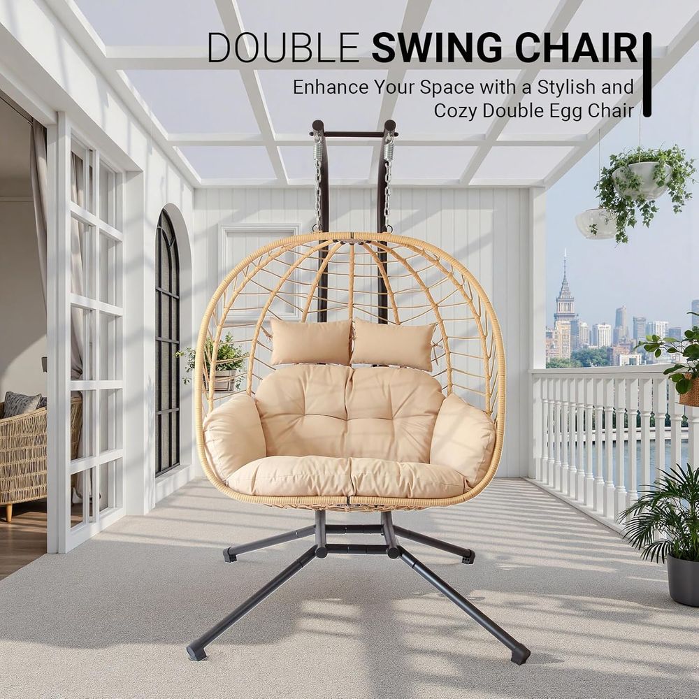 Patio Wicker Hanging Swing Egg - Hanging Egg Chair のレビューと価格