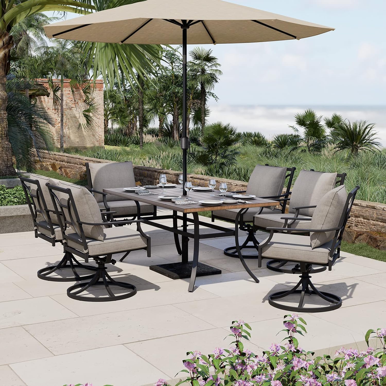 7-Piece Patio Dining Set for 6 - Outdoor Furniture Europe のレビューと価格