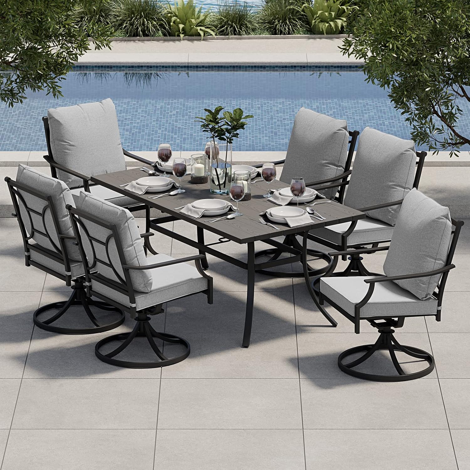 7-Piece Patio Dining Set for 6 - Outdoor Furniture Europe のレビューと価格